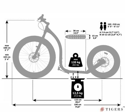 Скутер (самокат) Kickbike Fat MAX Черный